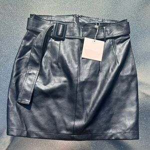 Kittenish Leather Mini Skirt